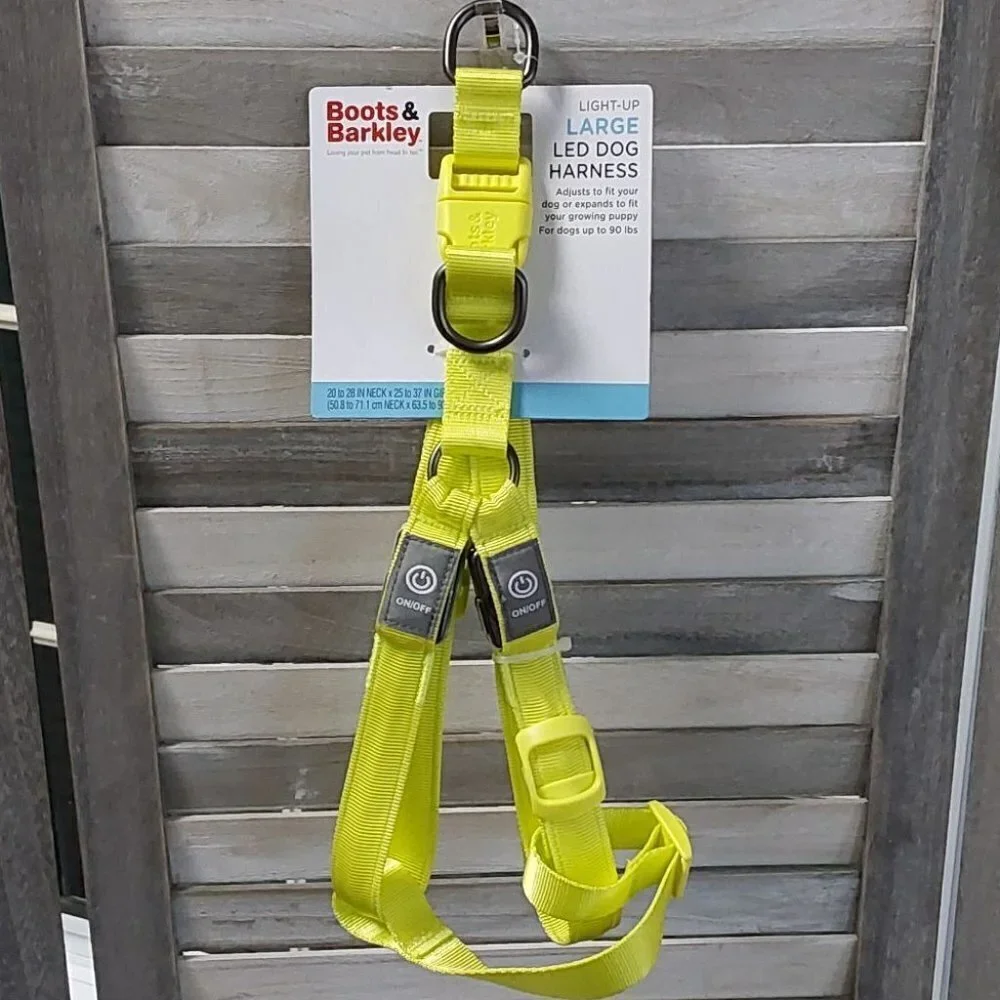 LED Rechargeable Dog Harness Vibrant Green | Boots & Barkley™ | Large